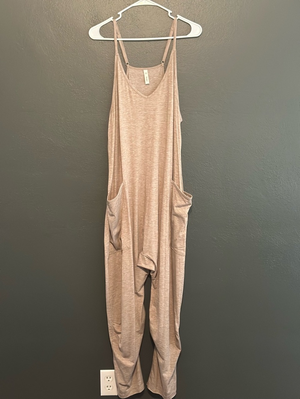 NWOT Wishlist Taupe Harem Style Jumpsuit with Pockets